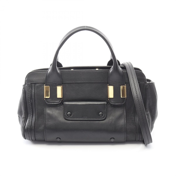 Chloe ALICE Alice shoulder crossbody Handbag leather Black Used Women