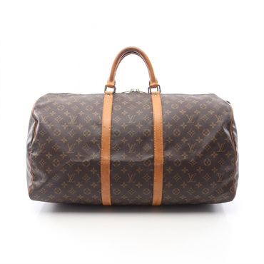 LOUIS VUITTON Keepall 55 travel hand bag M41424 Monogram canvas leather Brown LV