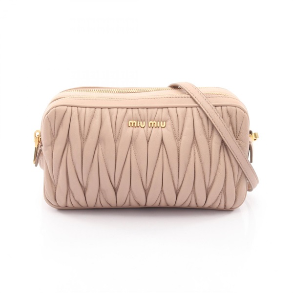 Miu Miu MATELASSE Shoulder Bag leather Pink Used Women