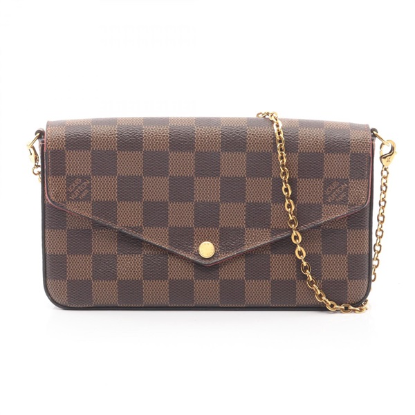 LOUIS VUITTON Pochette Felicie chain crossbody Shoulder Bag N63032 Damier ebene