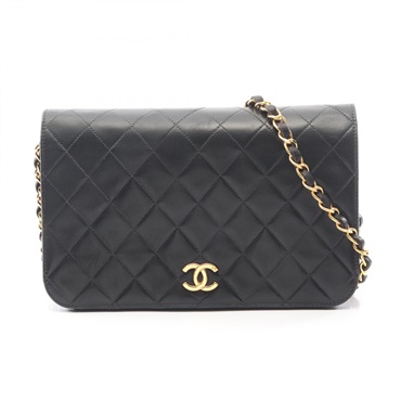 CHANEL Matelasse full flap chain Shoulder Bag A03568 Lambskin Black Used GHW