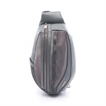 Christian Dior Scarab Waist Crossbody Bum Bag leather Nylon Gray Used mens