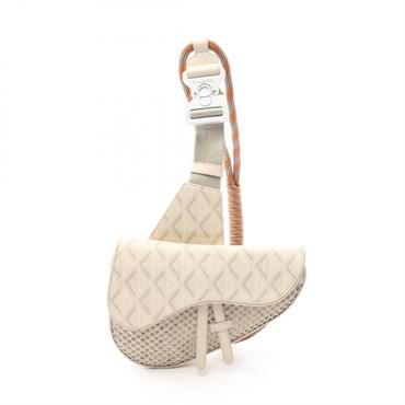 Christian Dior Nautic Saddle CD Diamond Waist bum bag canvas Beige Used mens