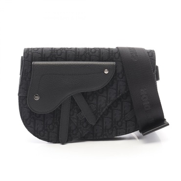 Christian Dior Oblique Saddle Pouch Shoulder Crossbody Bag canvas leather Used