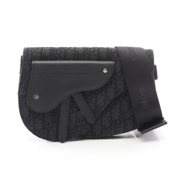 Christian Dior Oblique Saddle Pouch Shoulder Crossbody Bag canvas leather Used