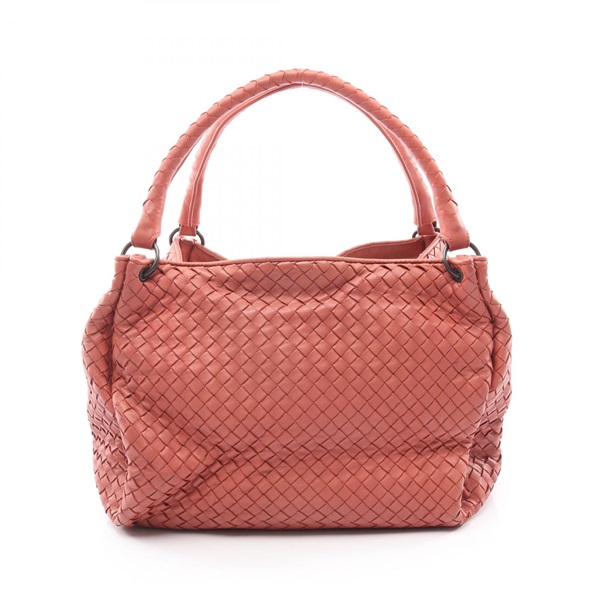BOTTEGA VENETA Intrecciato Parachute Hand Bag 222322 leather Pink Used Women