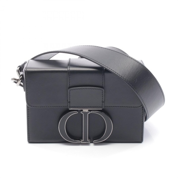 Christian Dior 30 MONTAIGNE Box Shoulder Crossbody Bag leather Black Used Women