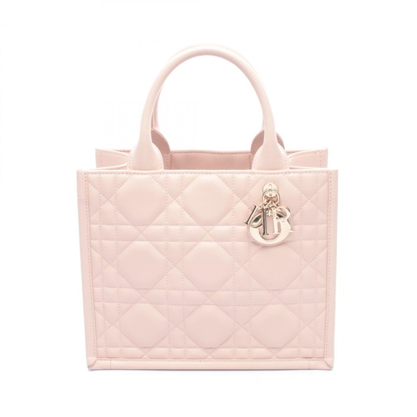 Christian Dior BOOK TOTE Small Cannage Handbag leather Pink Used Women