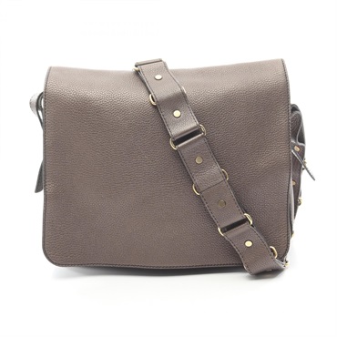 CELINE Messenger Crossbody Shoulder Bag leather Brown Bronze Used Women