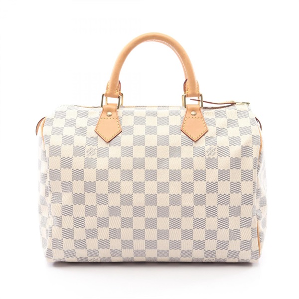 LOUIS VUITTON Speedy 30 Handbag N41533 Damier Azur canvas White Used Women LV