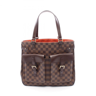 LOUIS VUITTON Uzes Tote hand Bag N51128 Damier leather Brown Ebene Used Women