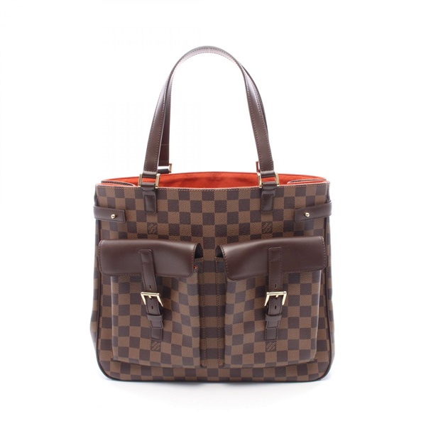 LOUIS VUITTON Uzes Tote hand Bag N51128 Damier leather Brown Ebene Used Women