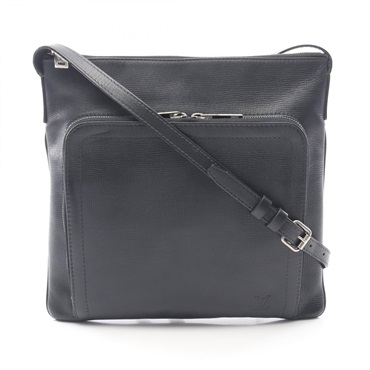 LOUIS VUITTON Hobby Shoulder crossbody Bag M97044 Utah leather Basalte Used mens