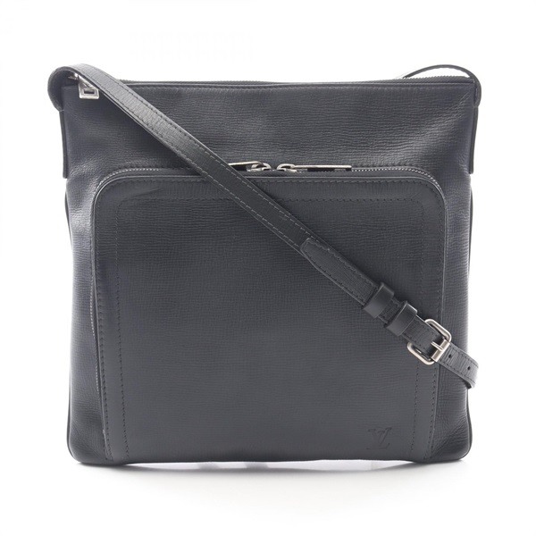 LOUIS VUITTON Hobby Shoulder crossbody Bag M97044 Utah leather Basalte Used mens