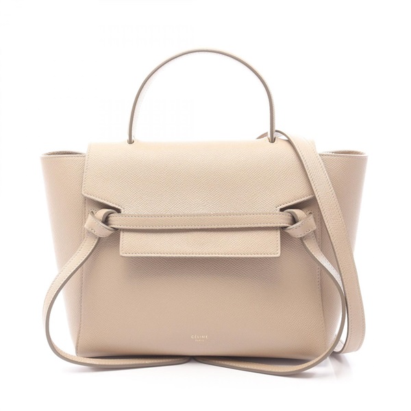 CELINE BELT BAG MICRO 2Way Shoulder Handbag 180153 leather Beige Used Women