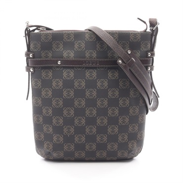 LOEWE Repeat Anagram Shoulder Crossbody Bag PVC coated canvas leather Used