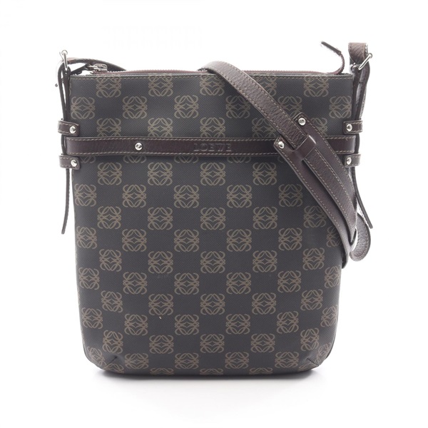 LOEWE Repeat Anagram Shoulder Crossbody Bag PVC coated canvas leather Used