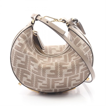 FENDI FENDI GRAPHY Mini FF pattern Shoulder Bag 8BS081AUPX canvas leather beige