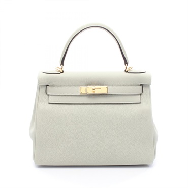 HERMES Kelly 28 Shoulder Handbag B 027630CC Togo leather Gris neve GHW Used