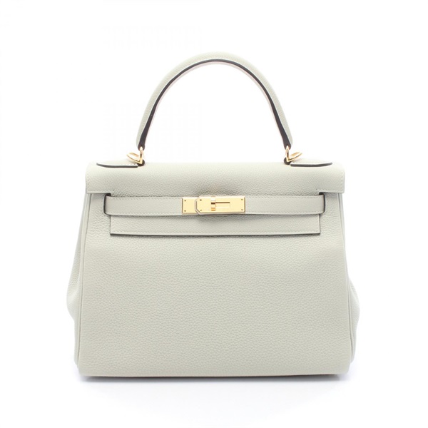 HERMES Kelly 28 Shoulder Handbag B 027630CC Togo leather Gris neve GHW Used