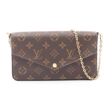 LOUIS VUITTON Pochette Felicie Chain Shoulder Crossbody Bag M61276 Monogram Used