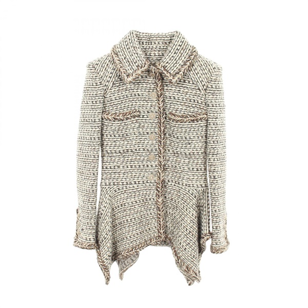 CHANEL COCO Mark button Balmacaan Coat Jacket #34 P59951V45402 wool Used　Women