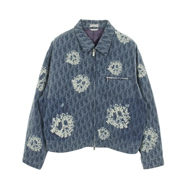 Dior DENIM TEARS Oblique Denim Jacket cotton Blue Used mens size 46