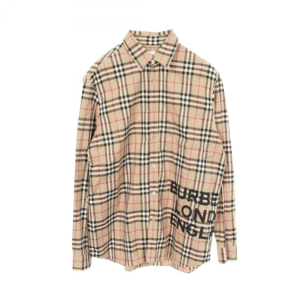 BURBERRY Nova Check Shirt cotton Beige Multicolor #S Used mens