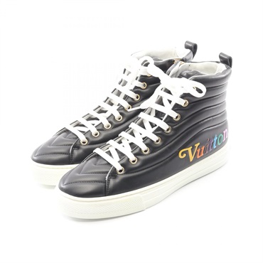 LOUIS VUITTON Stellar line sneakers shoes #36.5 high-cut leather Black Used