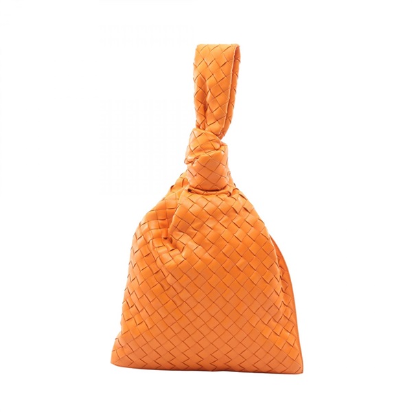 BOTTEGA VENETA BV Twist Intrecciato Handbag pouch 607964 leather Orange Used