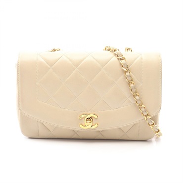 CHANEL Matelasse Diana Flap chain crossbody Shoulder Bag A01164 Lambskin Beige