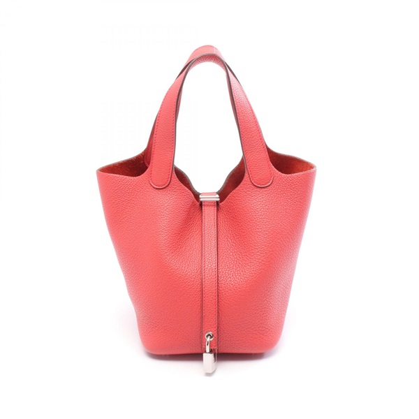 HERMES Picotin Lock PM tote Handbag Y 073597CK Taurillon Clemence Bougainvillier