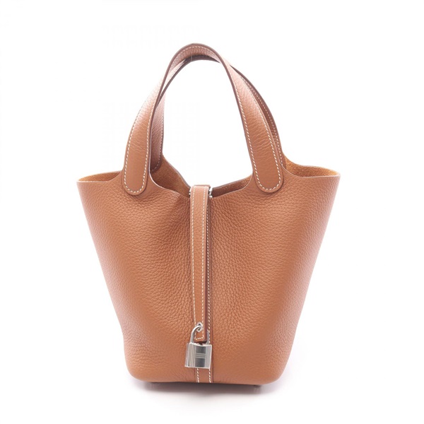 HERMES Picotin Lock PM tote bucket Handbag K Taurillon Clemence leather Gold SHW