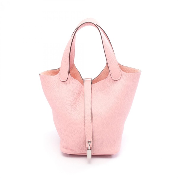 HERMES Picotin Lock PM tote bucket Handbag B Taurillon Clemence Rose sakura SHW