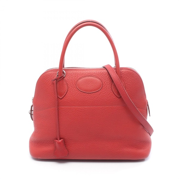HERMES Bolide 31 shoulder Handbag P Taurillon Clemence rouge garance Used SHW