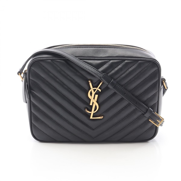 SAINT LAURENT PARIS LOU Monogram camera Shoulder Bag 761554 leather Black Used