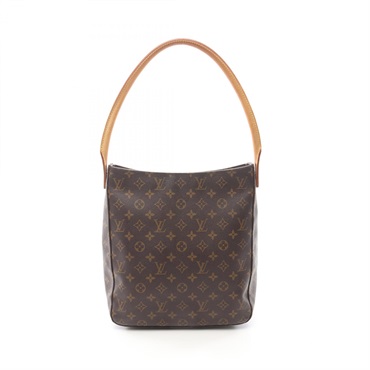 LOUIS VUITTON Looping GM Shoulder Bag M51145 Monogram canvas leather Brown Used