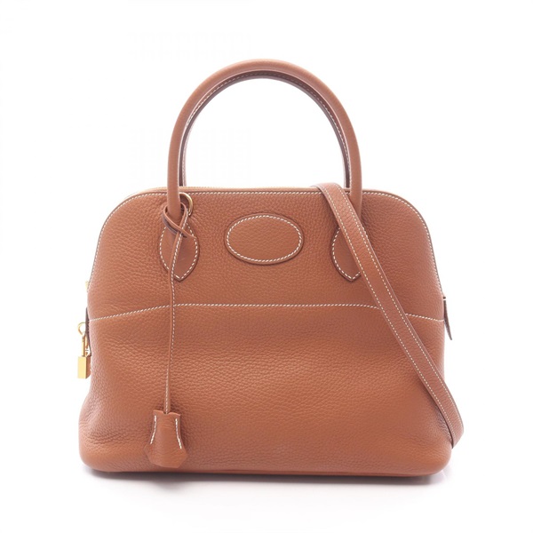HERMES Bolide 31 shoulder Handbag Y Taurillon Clemence Gold Used GHW