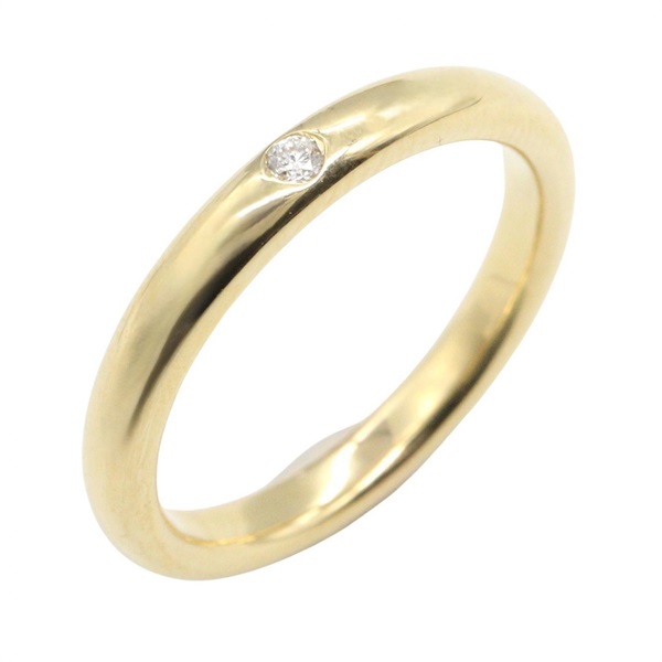TIFFANY＆CO Stacking Band 1P Diamond Ring 18KYG Gold Used women US size 5