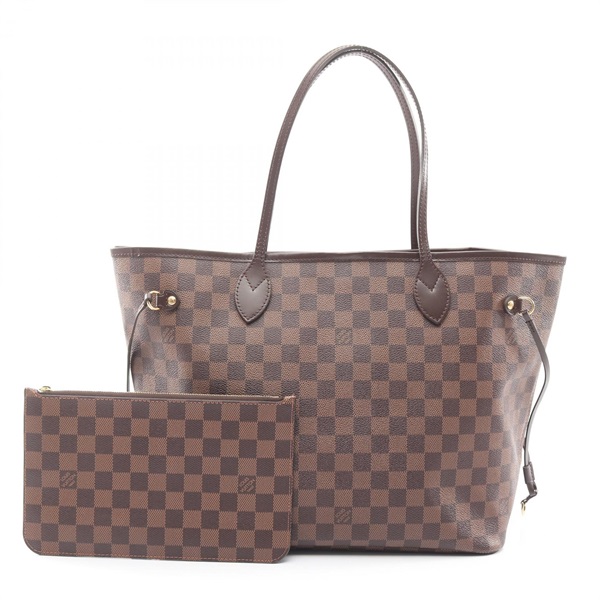 LOUIS VUITTON Neverfull MM Tote Shoulder Bag N41358 Damier Ebene Cerise Used LV