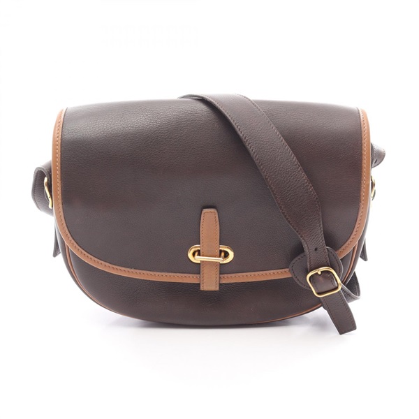 HERMES Balle de Golf Shoulder Crossbody Bag leather Brown Evene GHW Used Women G