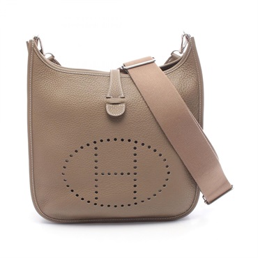 HERMES Evelyne 3 PM Shoulder crossbody Bag K Taurillon Clemence Etoupe Used SHW