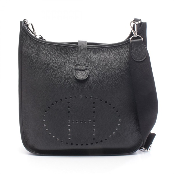 HERMES Evelyne 3 Trois GM Shoulder crossbody Bag W Taurillon Clemence Black SHW
