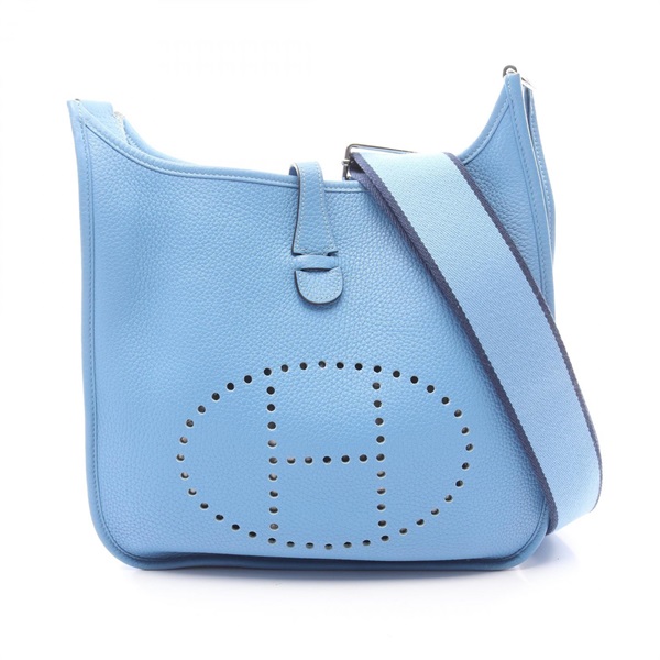 HERMES Evelyne 3 PM Shoulder crossbody Bag Taurillon Clemence Blue paradise SHW
