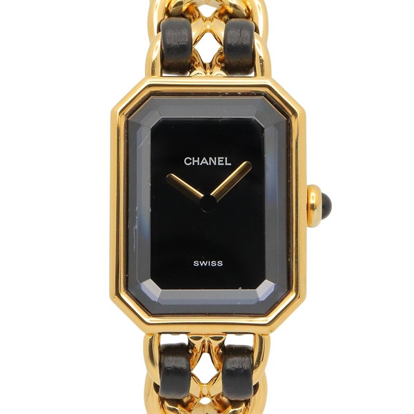 CHANEL Premiere M Wrist Watch H0001 Quartz Gold Plated Leather belt Used Women