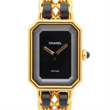 CHANEL Premiere S Wrist Watch H0001 Quartz Gold Plated leather Used Women CC