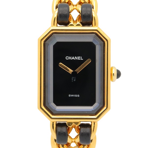 CHANEL Premiere S Wrist Watch H0001 Quartz Gold Plated leather Used Women CC