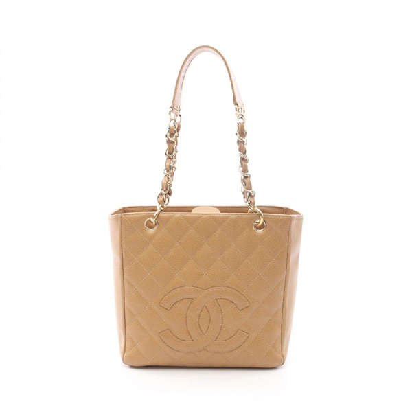 CHANEL Matelasse PST Shoulder Tote Bag A20994 leather Beige Used Women GHW CC