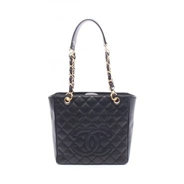 CHANEL Matelasse PST Chain Shoulder Tote Bag Grained Calf leather Black GHW Used