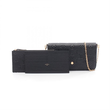 LOUIS VUITTON Pochette Felicie Chain Shoulder Crossbody Bag M82477 leather Used